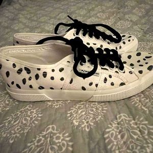 Superga casual shoes, black and white, size 9.5